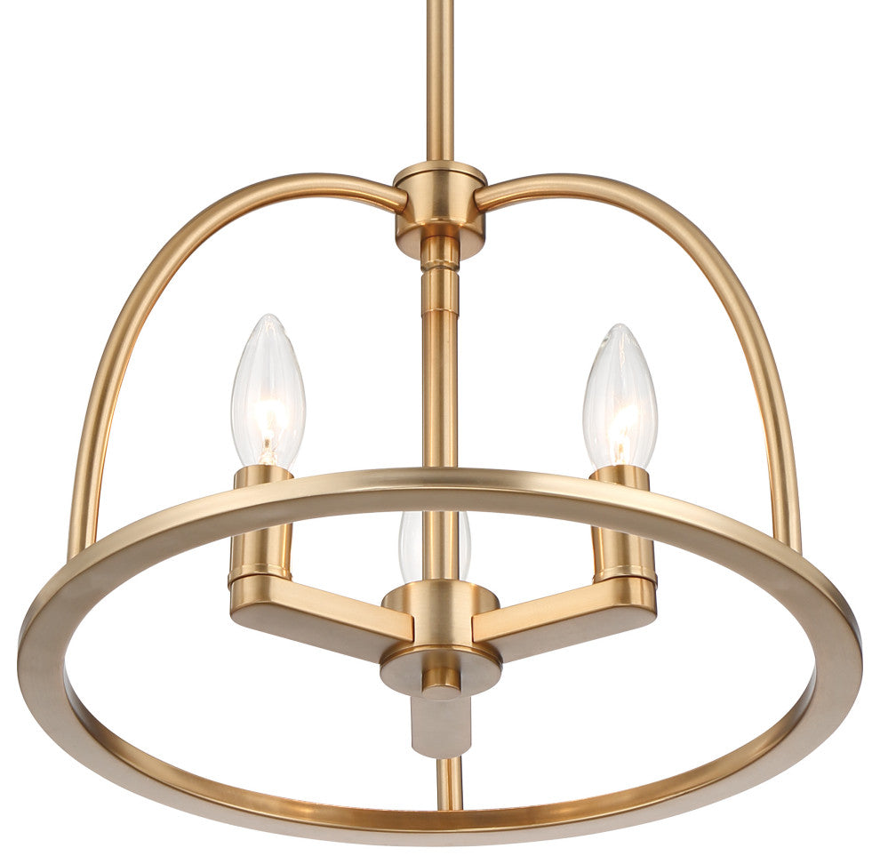 Abbott Three Light Chandelier in Vibrant Gold