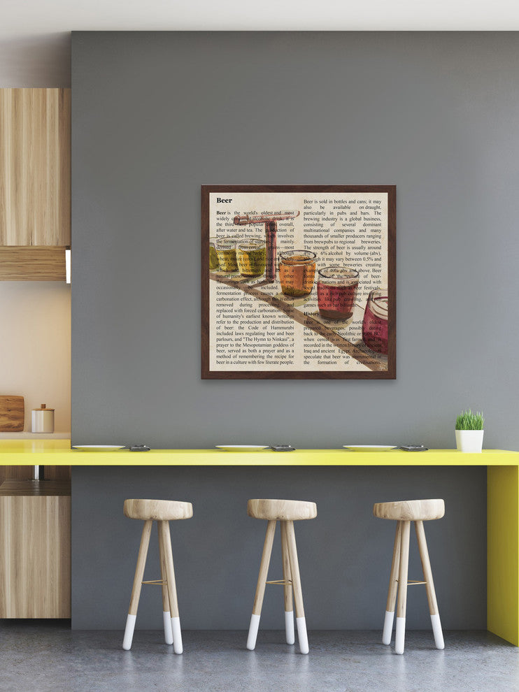 "Beer Smorgasbord" Framed Painting Print, 18"x18"