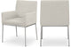 Reeves Upholstered Dining Chair, Cream, Chenille , AC, Brushed Silver, Set of 2