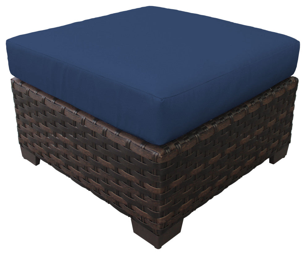 kathy ireland River Brook 8 Piece Wicker Patio Furniture Set, Midnight