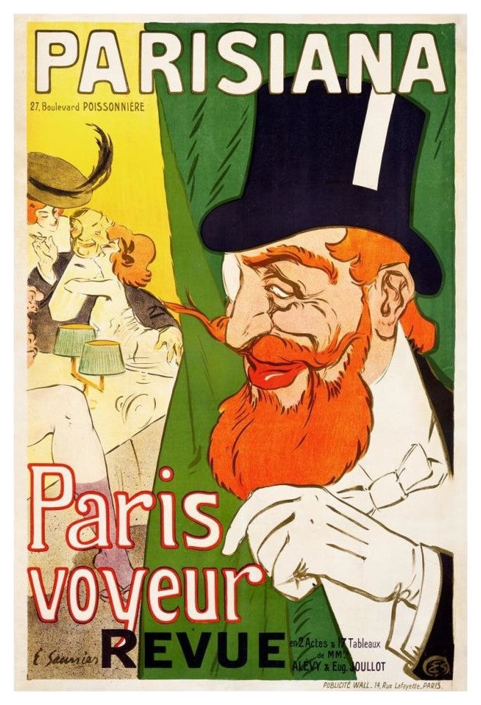 "Parisiana / Paris voyeur" Digital Paper Print by J. Saunier, 31"x46"