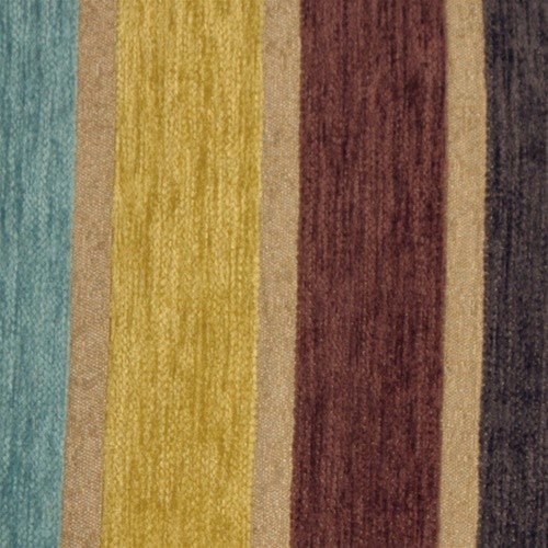 Pillow Decor - Savannah Stripes Chenille Throw Pillow, Yellow Blue, 12" X 20"