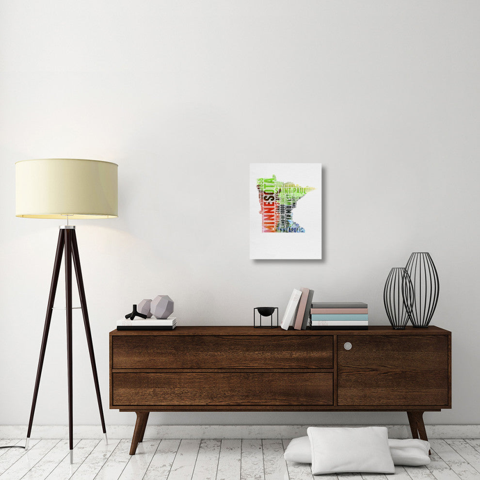 "Minnesota Watercolor Word Cloud" Fine Art Print