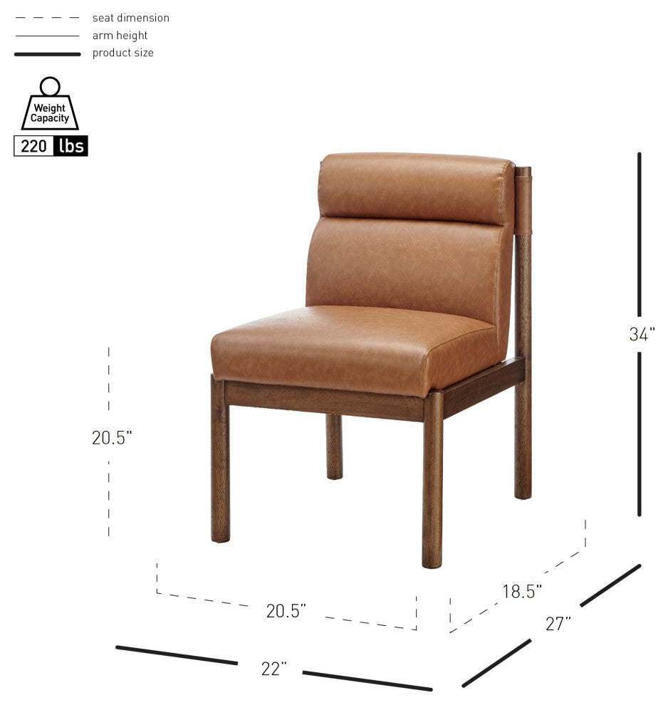 Micah Dining Side Chair, Vintage Cider, Faux Leather
