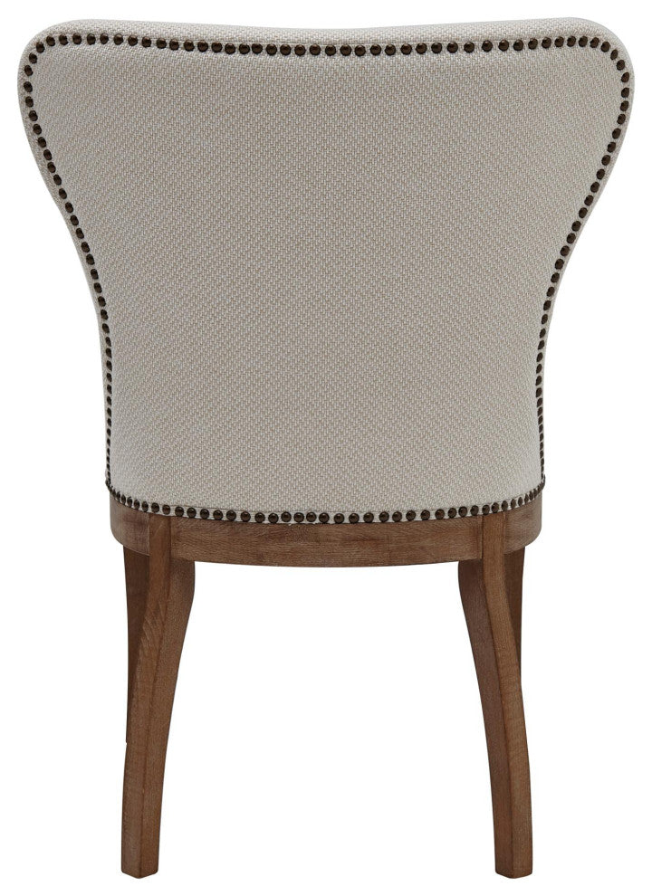 Dorsey Dining Side Chair Drift Wood Legs, Set of 2, Cardiff Cream, Fabric