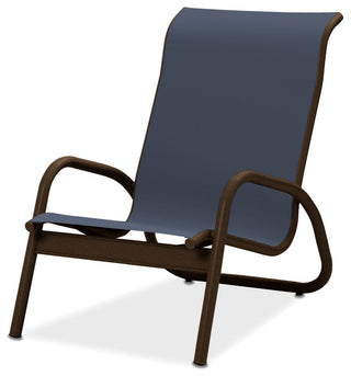 Gardenella Sling Stacking Poolside Chair, Textured Kona, Augustine Denim