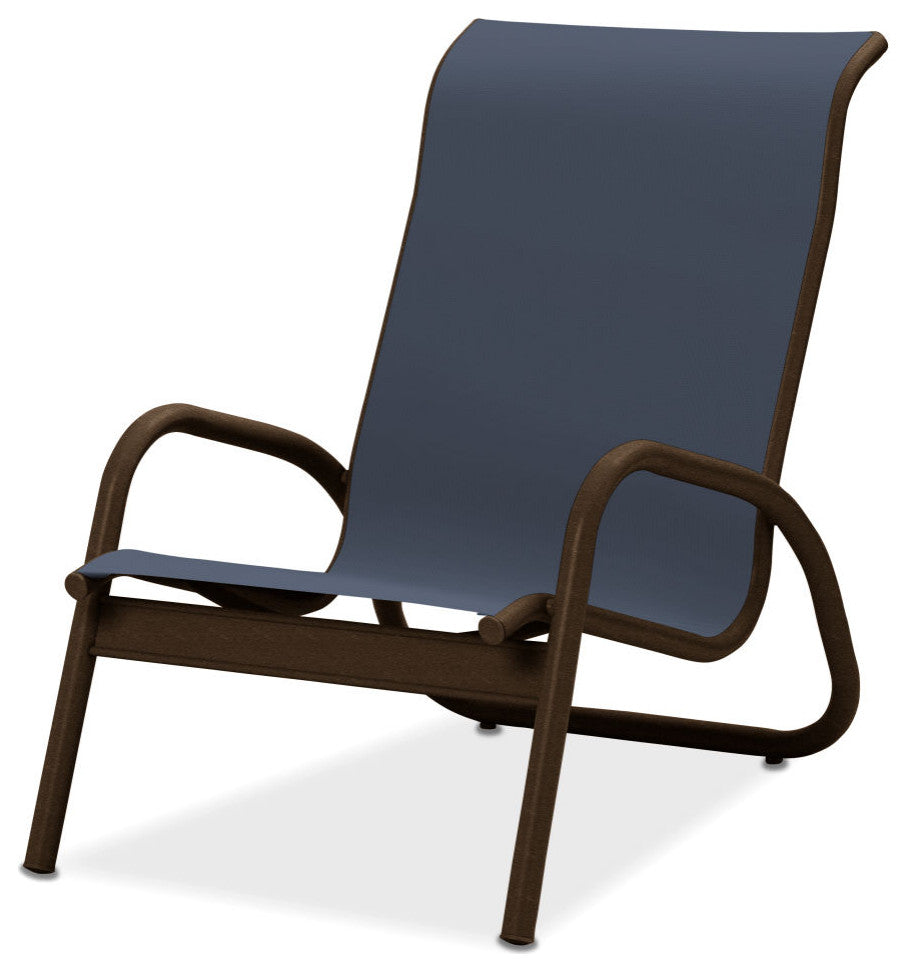 Gardenella Sling Stacking Poolside Chair, Textured Kona, Augustine Denim