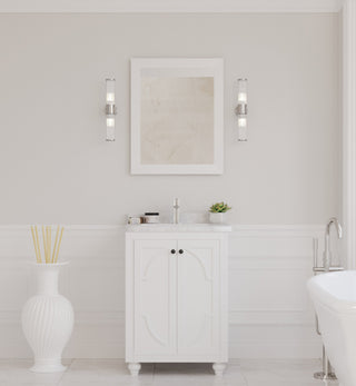 Odyssey, 24" White Cabinet With White Carrara Marble Countertop
