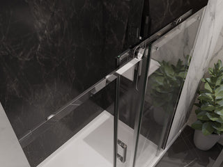 ANZZI Rhodes 76" Frameless Sliding Shower Door, Chrome, 48" W