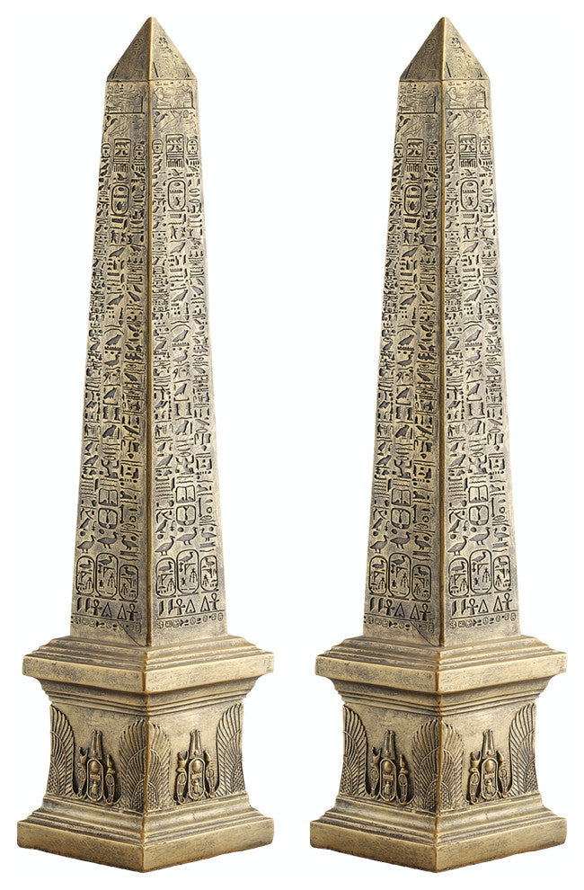 Golden Obelisks of Ancient Egypt, Set of 2
