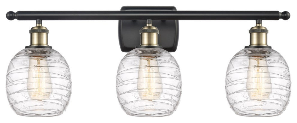 Innovations 516-3W-BAB-G1013-LED 3-Light Bath Vanity Light, Black Antique Brass