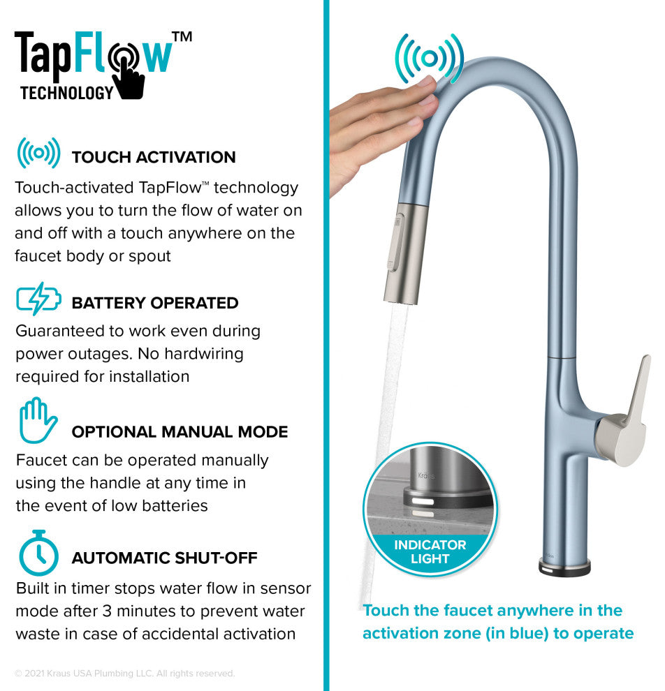 Oletto Pull-Down 1-Hole Kitchen Faucet, Matte Black, Model Ktf-3101mb