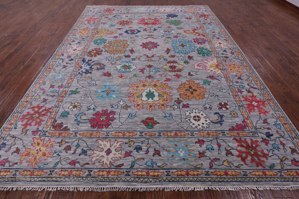 9' 1" X 12' 1" Turkish Oushak Hand Knotted Wool Rug - Q14955