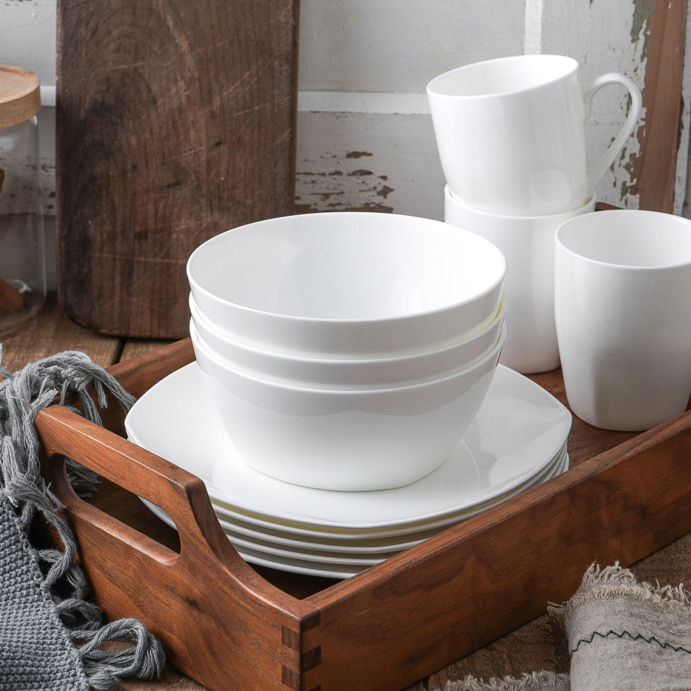 Stone Lain Juliette Bone China 32 Piece Dinnerware Set, White