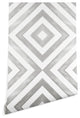 Deny Designs Little Arrow Design Co Diamonds, Gray Wallpaper, Gray, 2'x10'