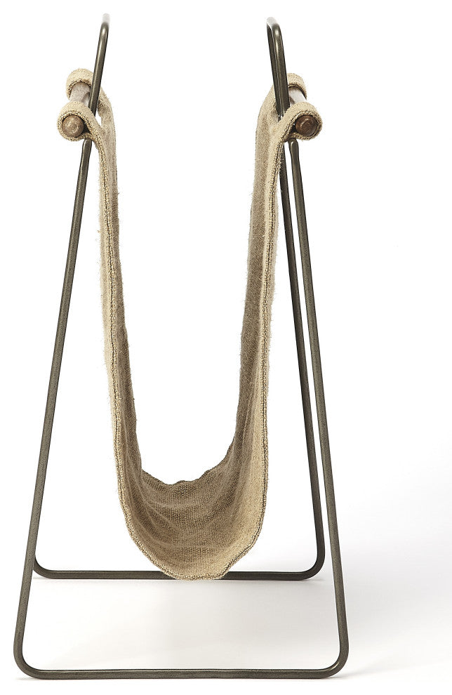 Butler Idaho Burlap and Metal Magazine Basket