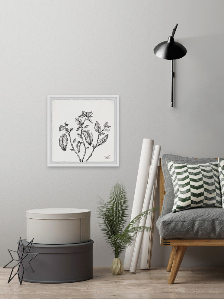 "Mint Leaves" Framed Painting Print, 32x32