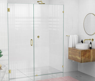 78"x67" Frameless Shower Door Wall Hinge, Satin Brass