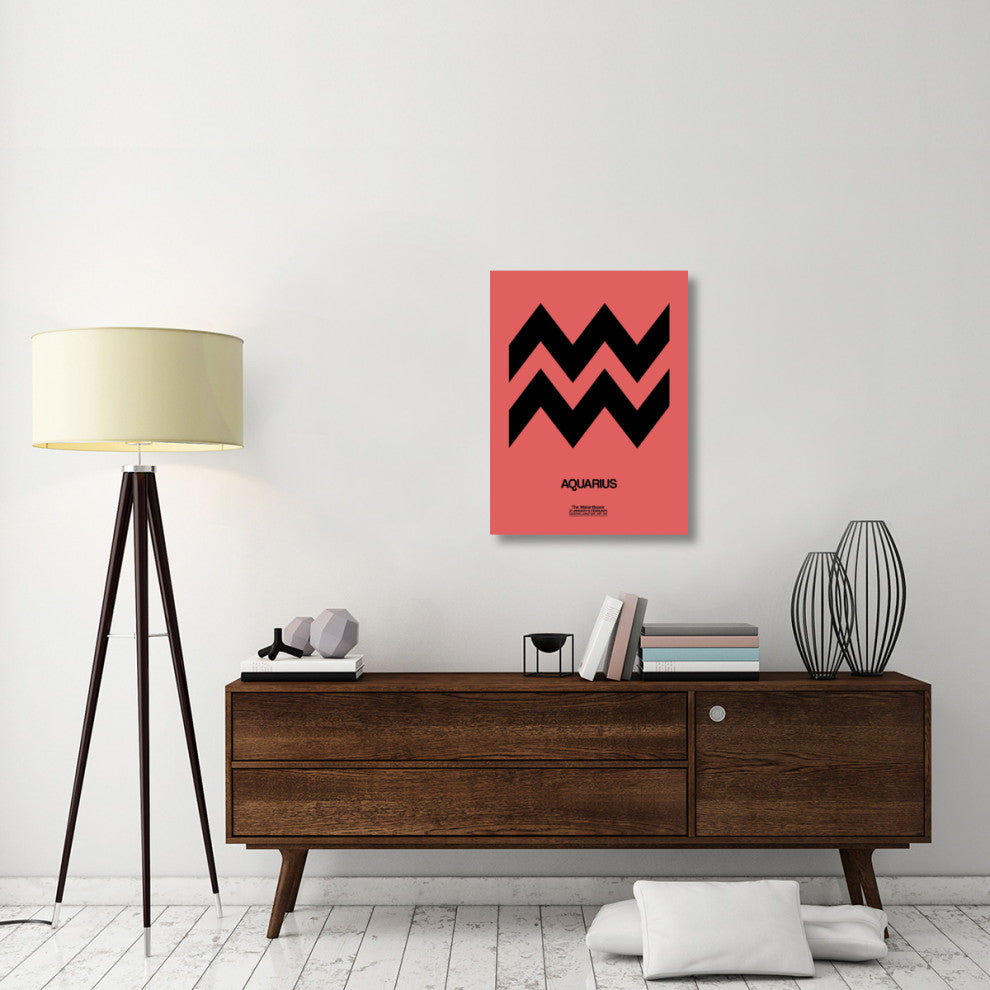 "Aquarius Zodiac Sign Black" Fine Art Print