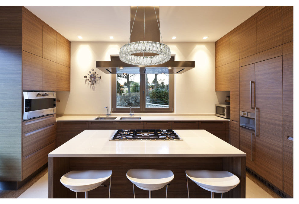 Monroe Integrated LED Chip Light Chrome Pendant