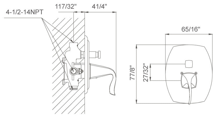 Dawn Pressure Balancing Diverter Valve Trim, Brushed Nickel