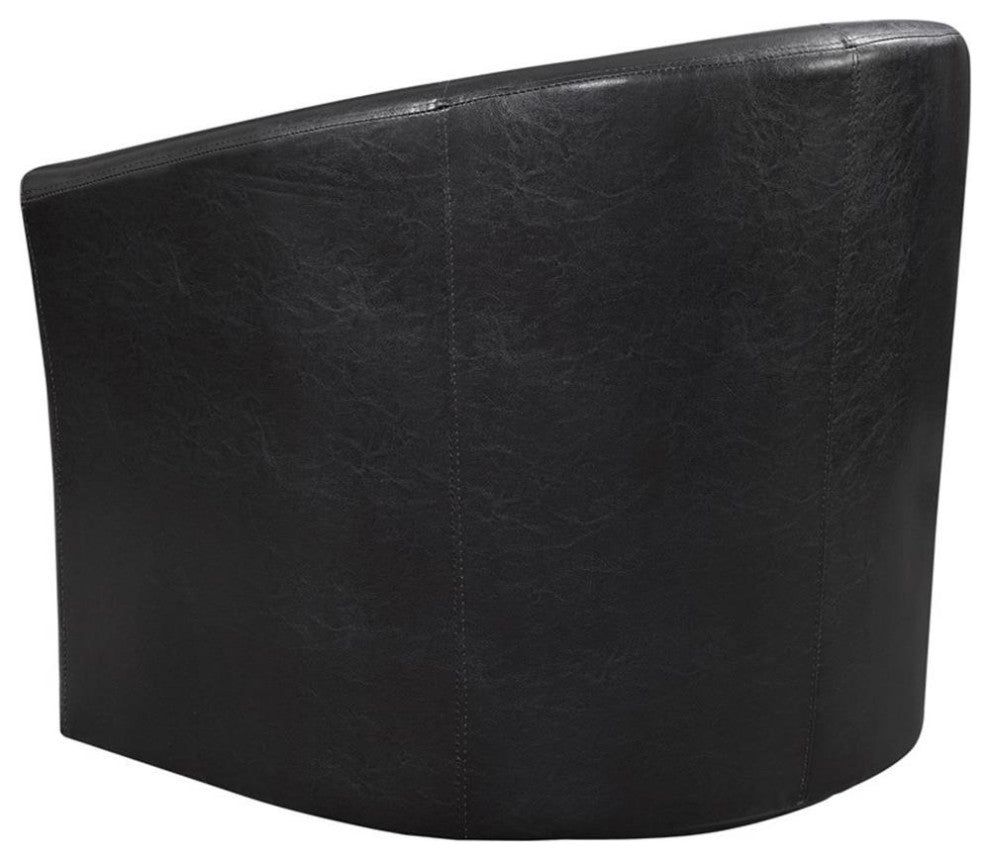 Coaster Turner Faux Leather Upholstery Sloped Arm Accent Swivel Chair Dark Brown