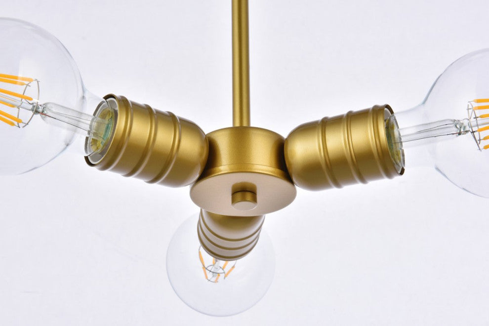 Reese 3-Light Brass Pendant