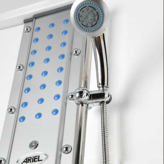 Steam Shower With Jetted Tub, Clear Glass, 63"x63"x85"