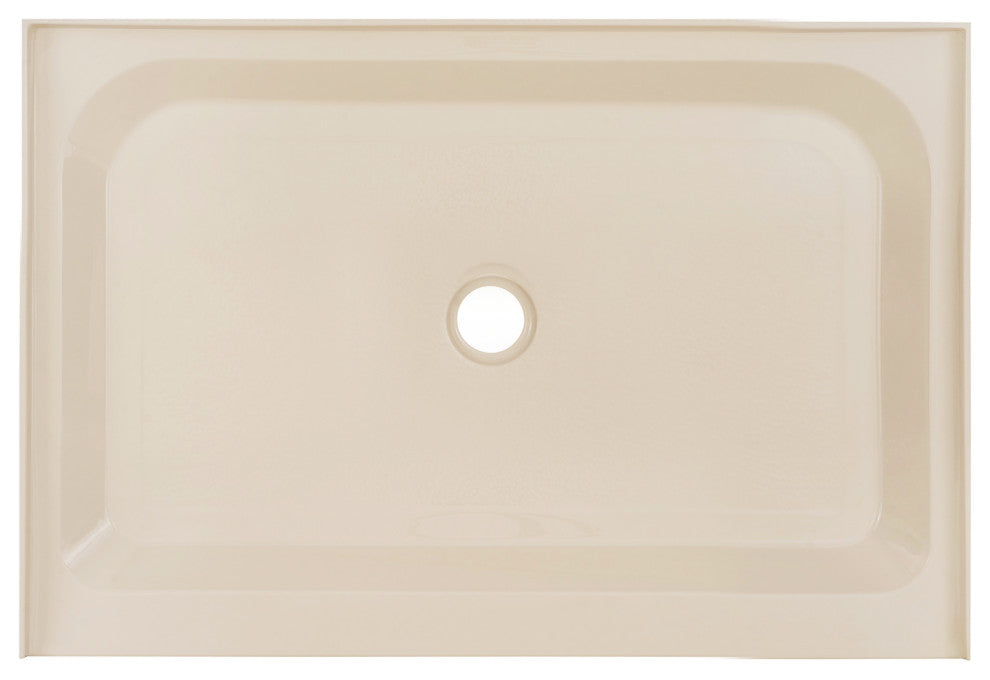 Voltaire 48"x32" Single-Threshold, Center Drain, Shower Base, Biscuit