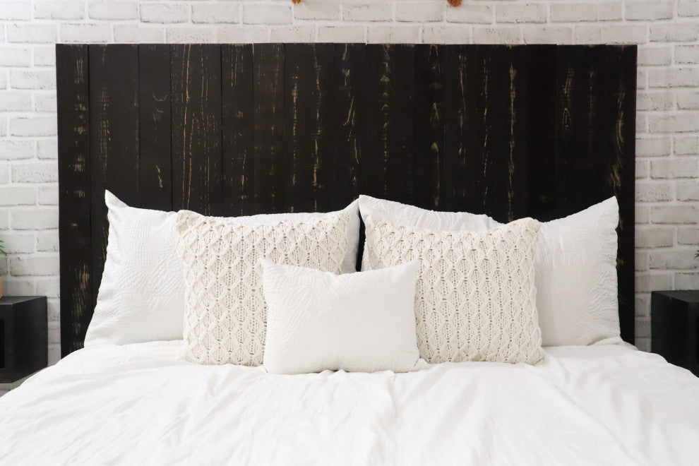 Handcrafted Headboard, Hanger Style, Black, King