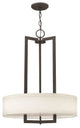 Hinkley Hampton 3-Light Antique Nickel Drum Shade Pendant