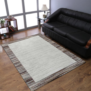 Machine Woven Heatset Polypropylene Area Rug Contemporary Ivory Beige, [Rectangle] 5'x8'