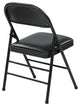 Set of 4 Folding Chair with Vinyl Seat in Black