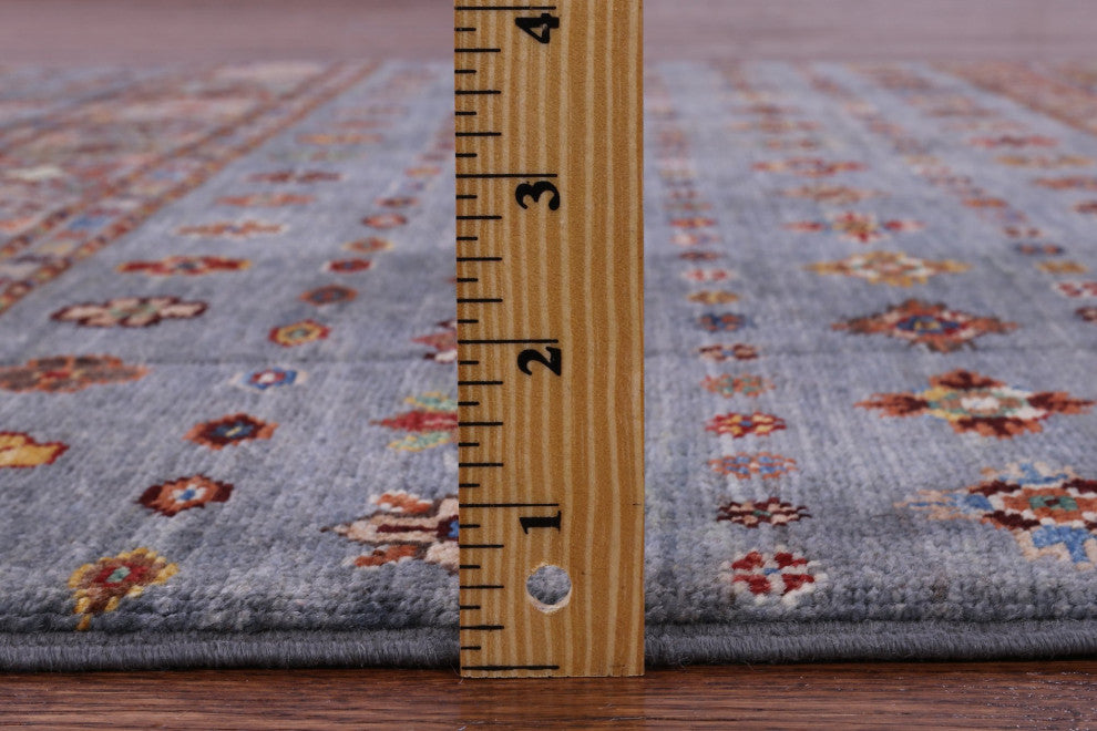 Super Kazak Khorjin Hand Knotted Wool Rug 4' 1" X 5' 10" - Q12511