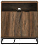 Contemporary Asymmetrical Angled Door Accent Cabinet - Rustic Oak