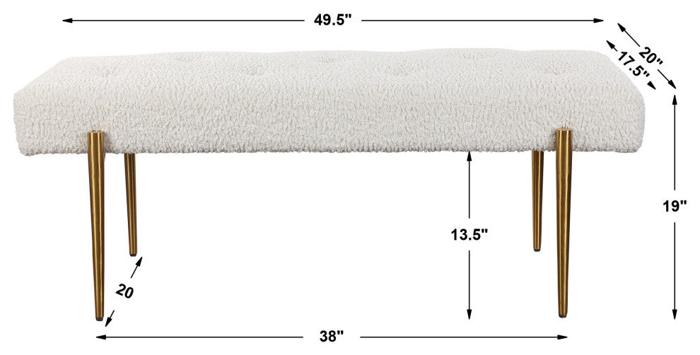 Uttermost Olivier White bench