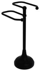 Free Standing Two Arm Guest Towel Holder, Matte Black