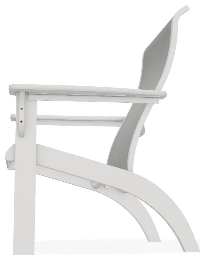 Adirondack Sling Outdoor Adirondack Armchair, Alloy/Snow
