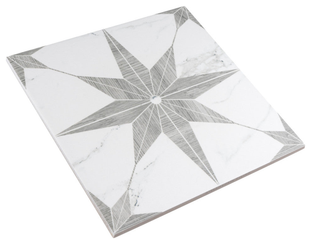Llama Stella Loire Porcelain Floor and Wall Tile, Noce, Silver