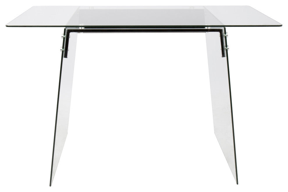 Glacier Contemporary Office Desk in Clear and Black