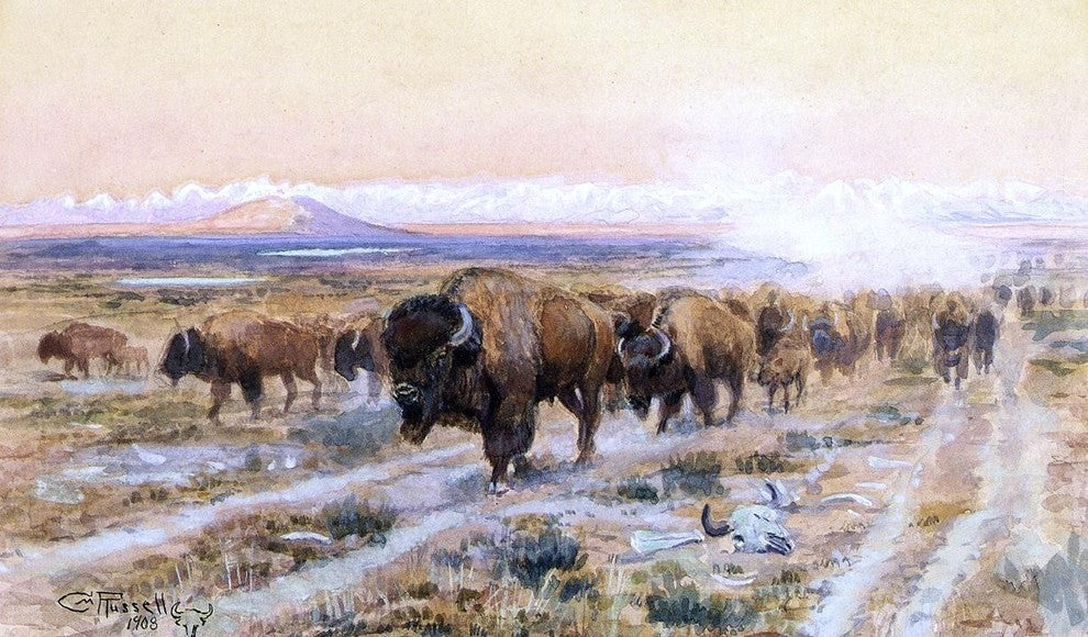 Charles Marion Russell The Bison Trail, 18"x27" Wall Decal