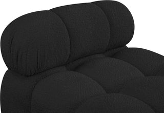Ames Boucle Fabric Modular Chair, Black, Armless Chair
