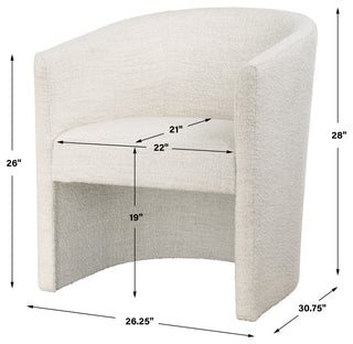 Uttermost Encompass White Fabric Dining Chair