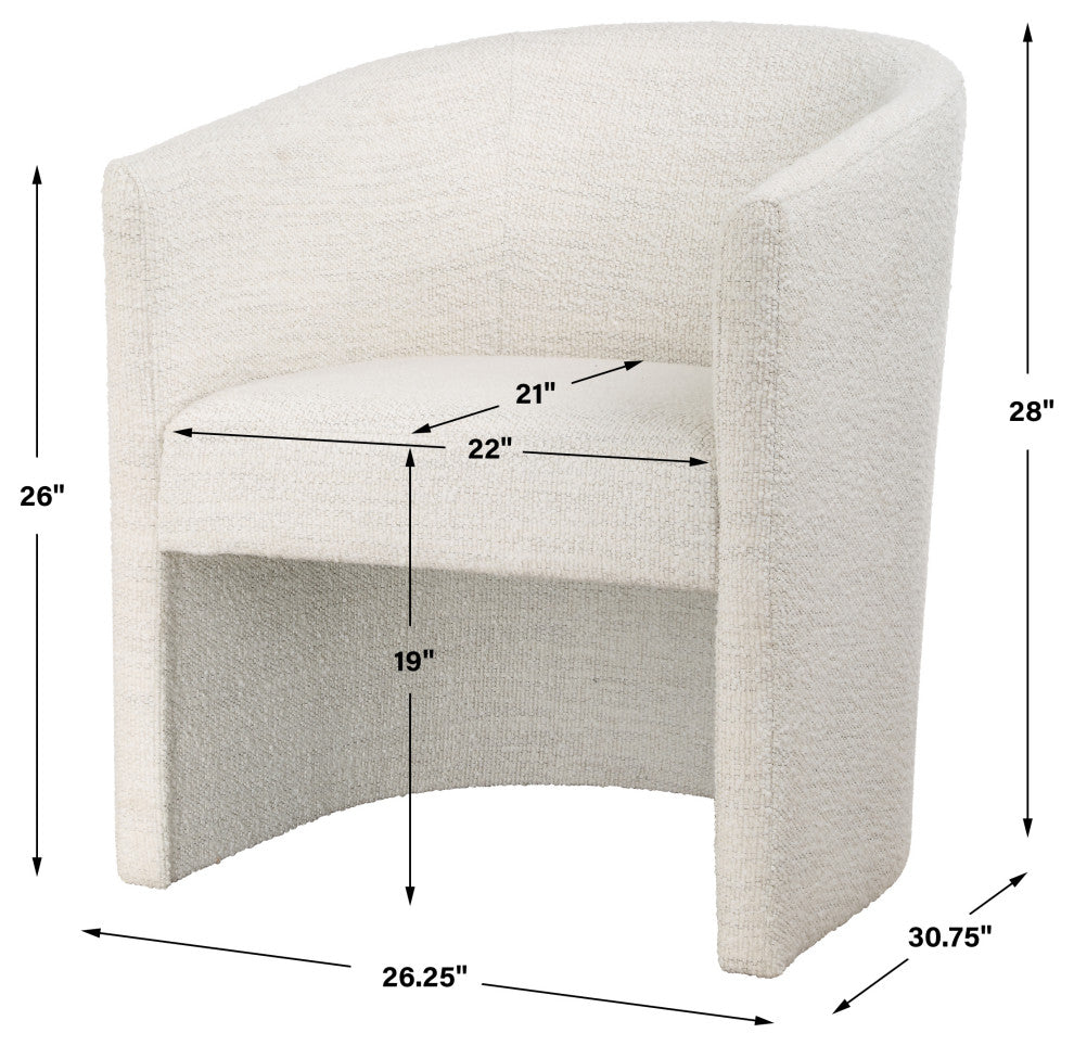 Uttermost Encompass White Fabric Dining Chair