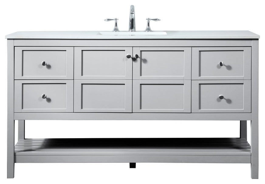 Elegant VF16460GR 60"Single Bathroom Vanity, Gray