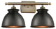 Innovations 516-2W-AB-M14-BK-LED 2 Light Bath Vanity Light, Antique Brass