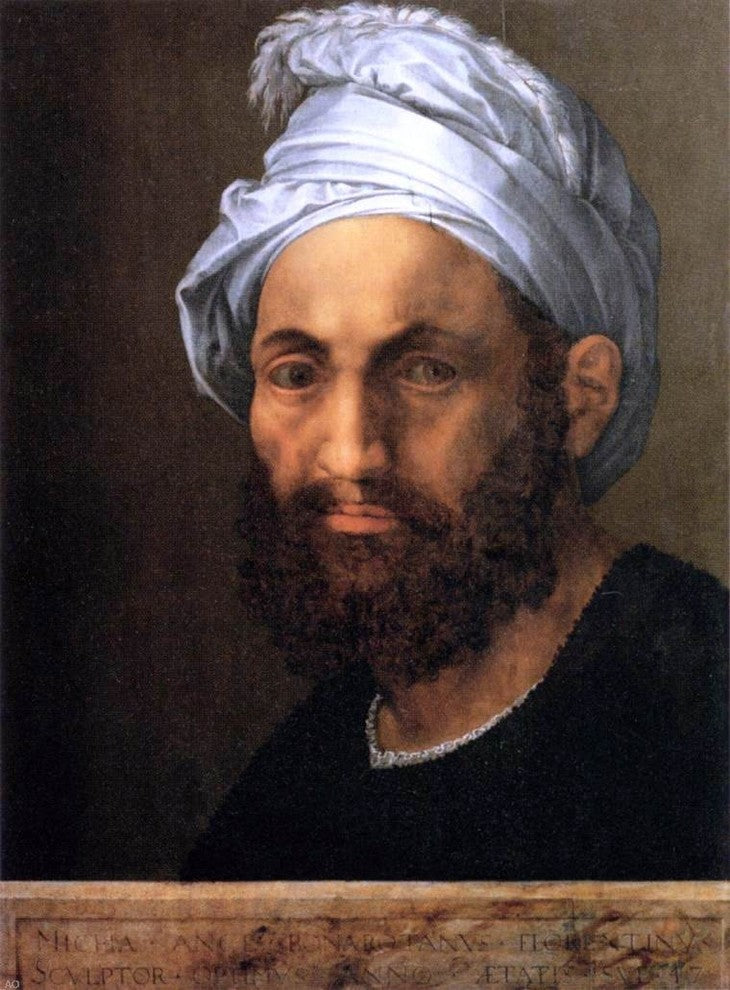 Baccio Bandinelli Portrait of Michelangelo, Gallery Wrapped Canvas, 21"x28"