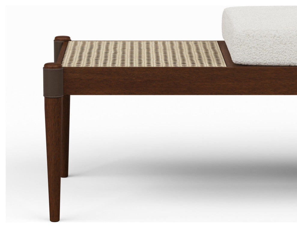 Bello Bench, Noodles Natural Upholstery, Neutral Brown, Natural Frame