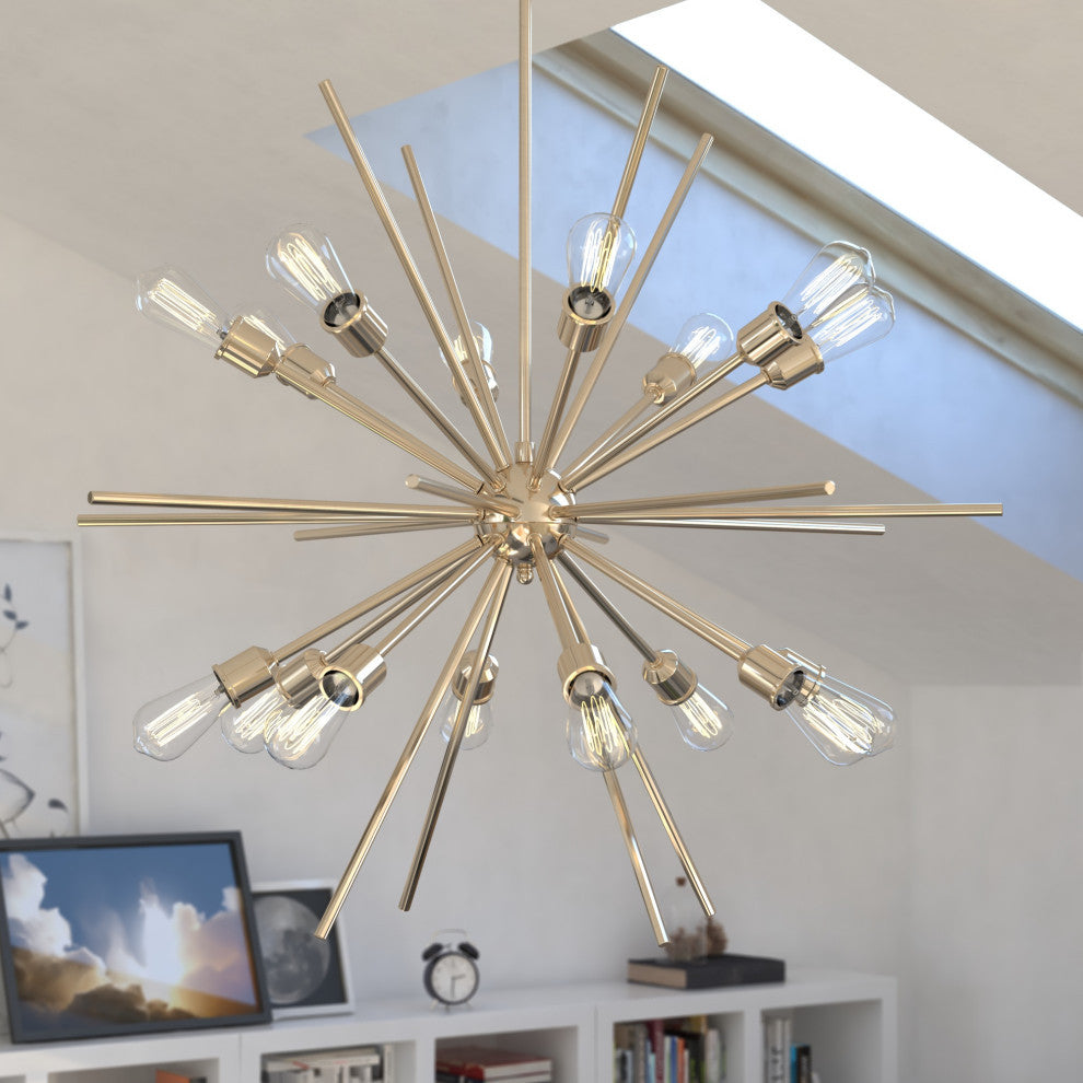 Estelle 36" 16 Light Pendant Natural Brass