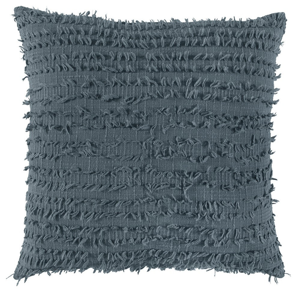 Gray Tasseling Fringe Texture Throw Pillow